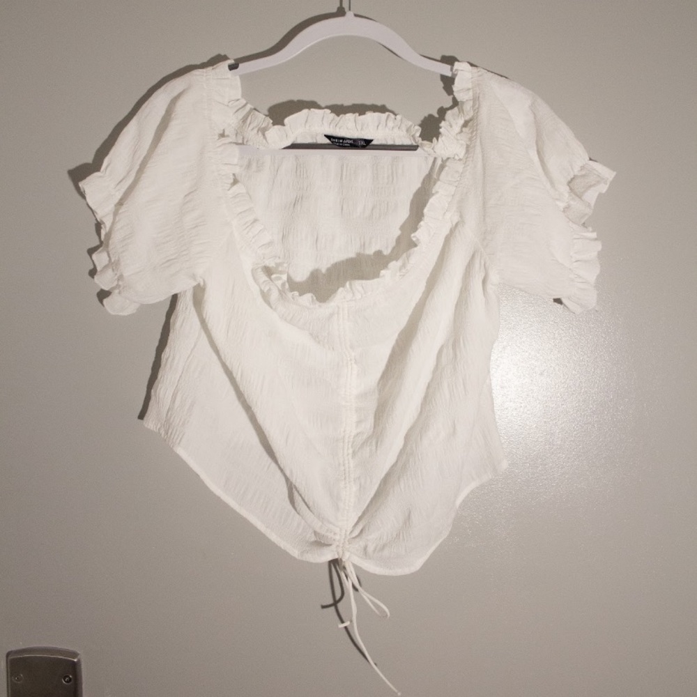White Cropped Blouse